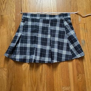 Plaid Black and White Women's Skirt